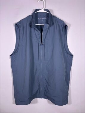 SCOTTeVEST Travel Vest Blue Full Zip TEC Hidden Pocket Gadget Vest XXL